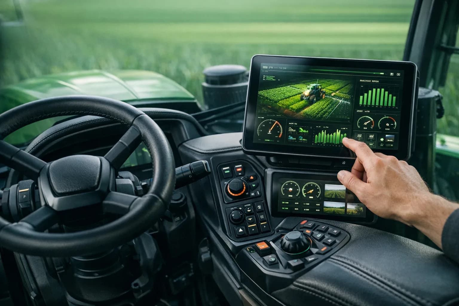 Traktor-Cockpit mit Datenansicht